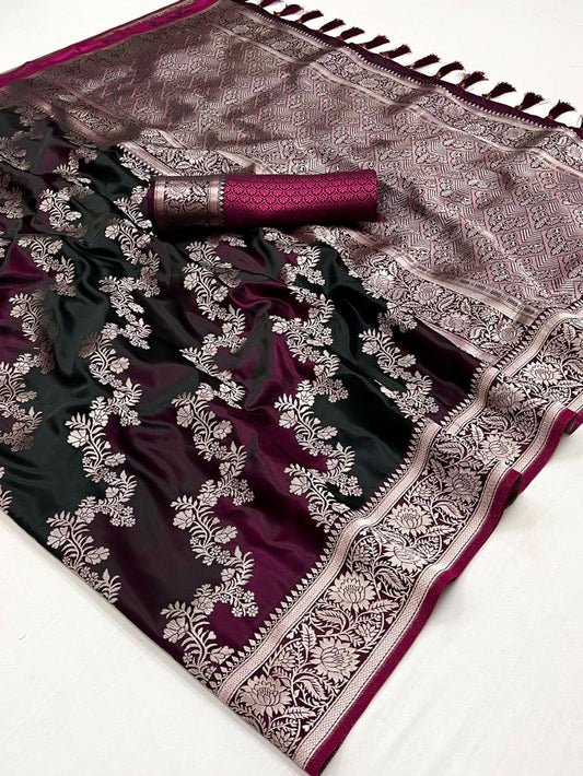 Satin Weaved Sarees for Festival Wear