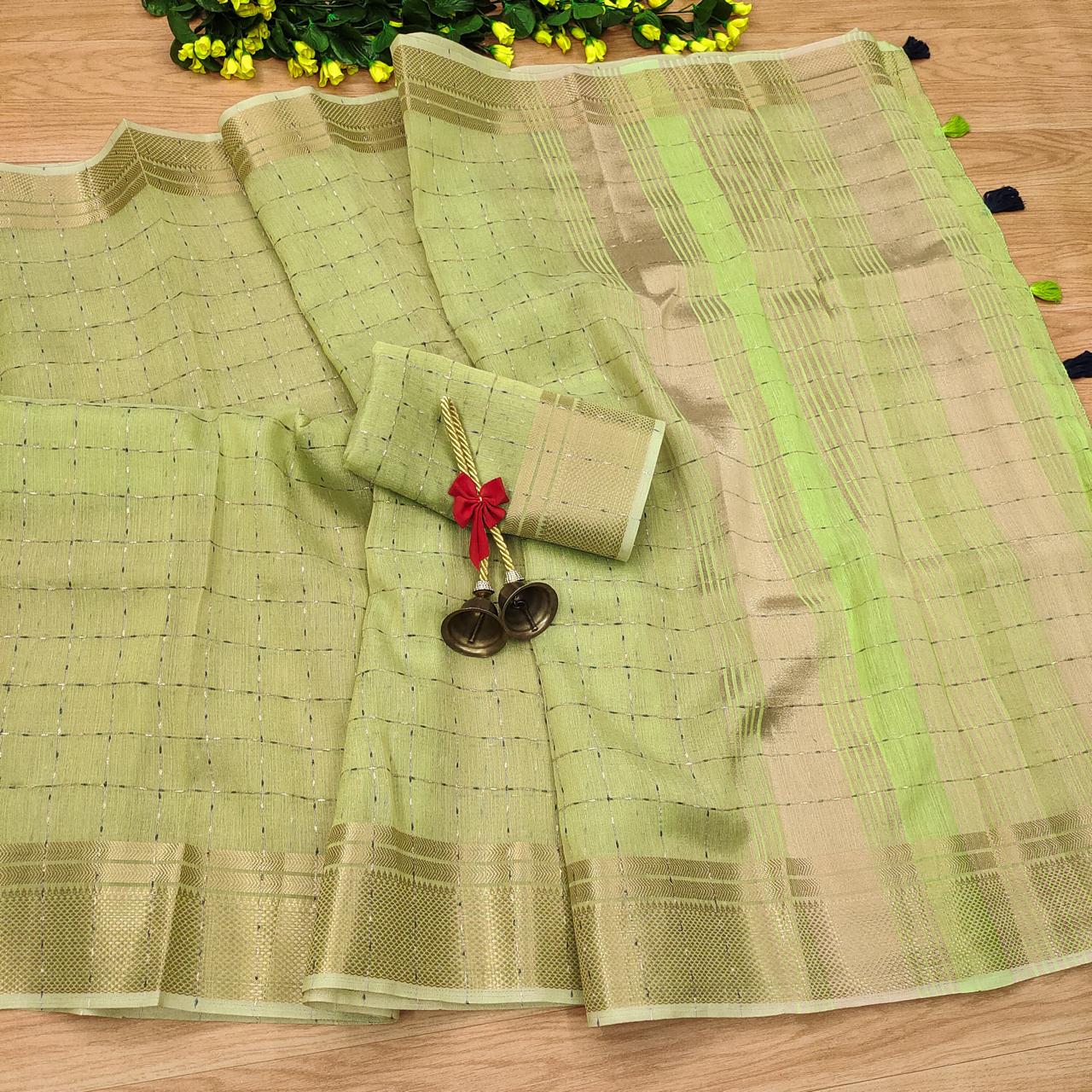 Linen Art Silk Weaving Saree