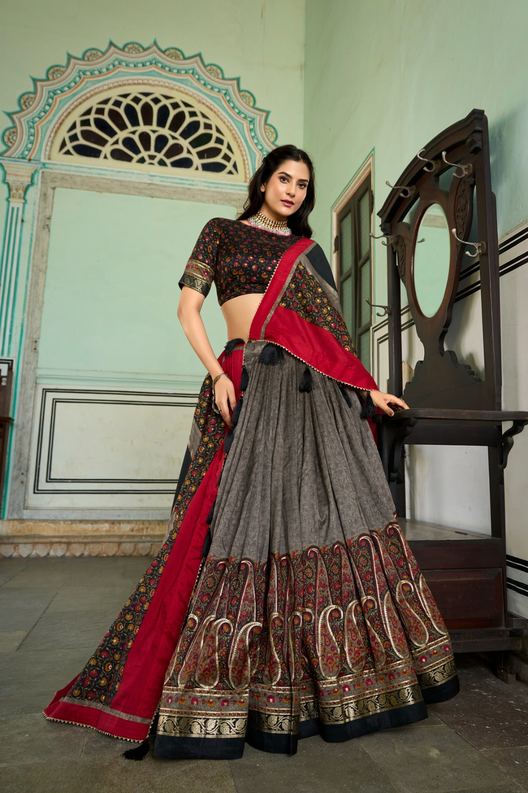 Tussar Silk Lehenga Choli