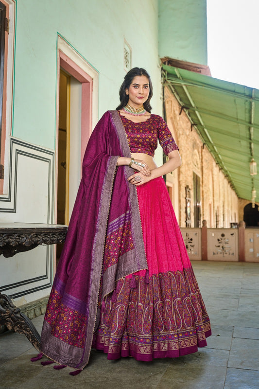 Tussar Silk Lehenga Choli