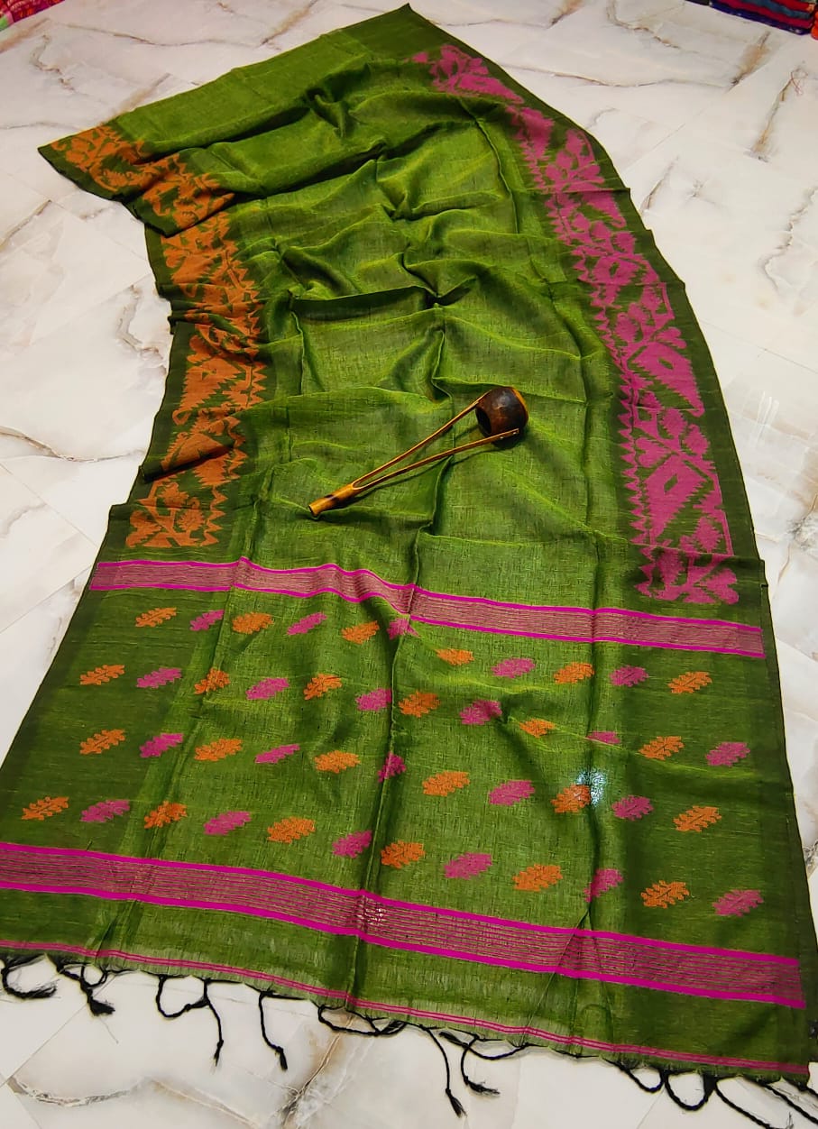 EXCLUSIVE LILEN KARAT JAMDANI SAREE