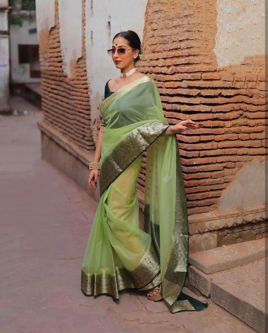 KORA ORGANZA SAREE