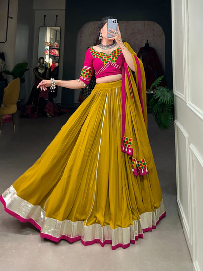 Navratri Collection Gamthi work Chaniya choli