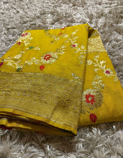 Pure Banarasi Khadi Georgette Silk saree