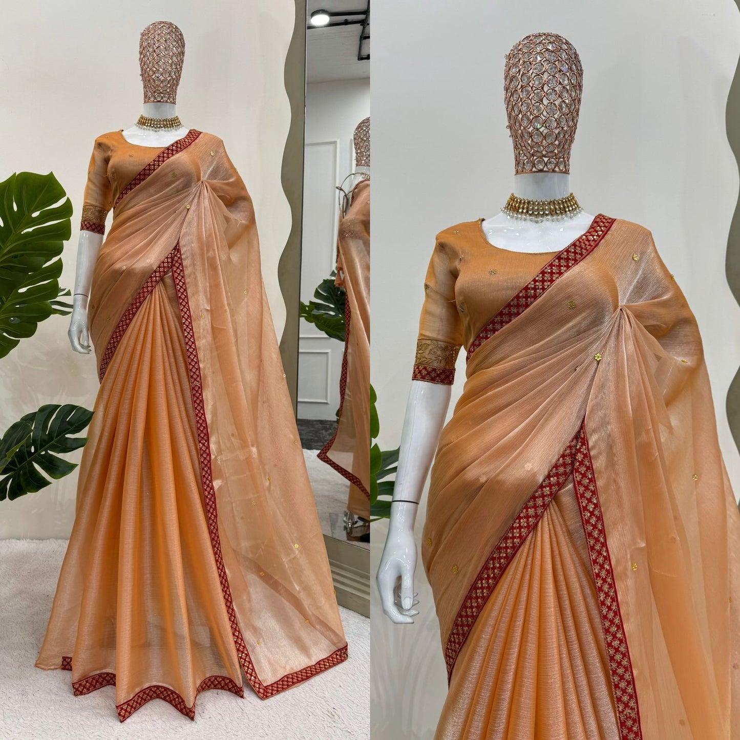 Beautiful Designer Saree on Burberry silk Fabric