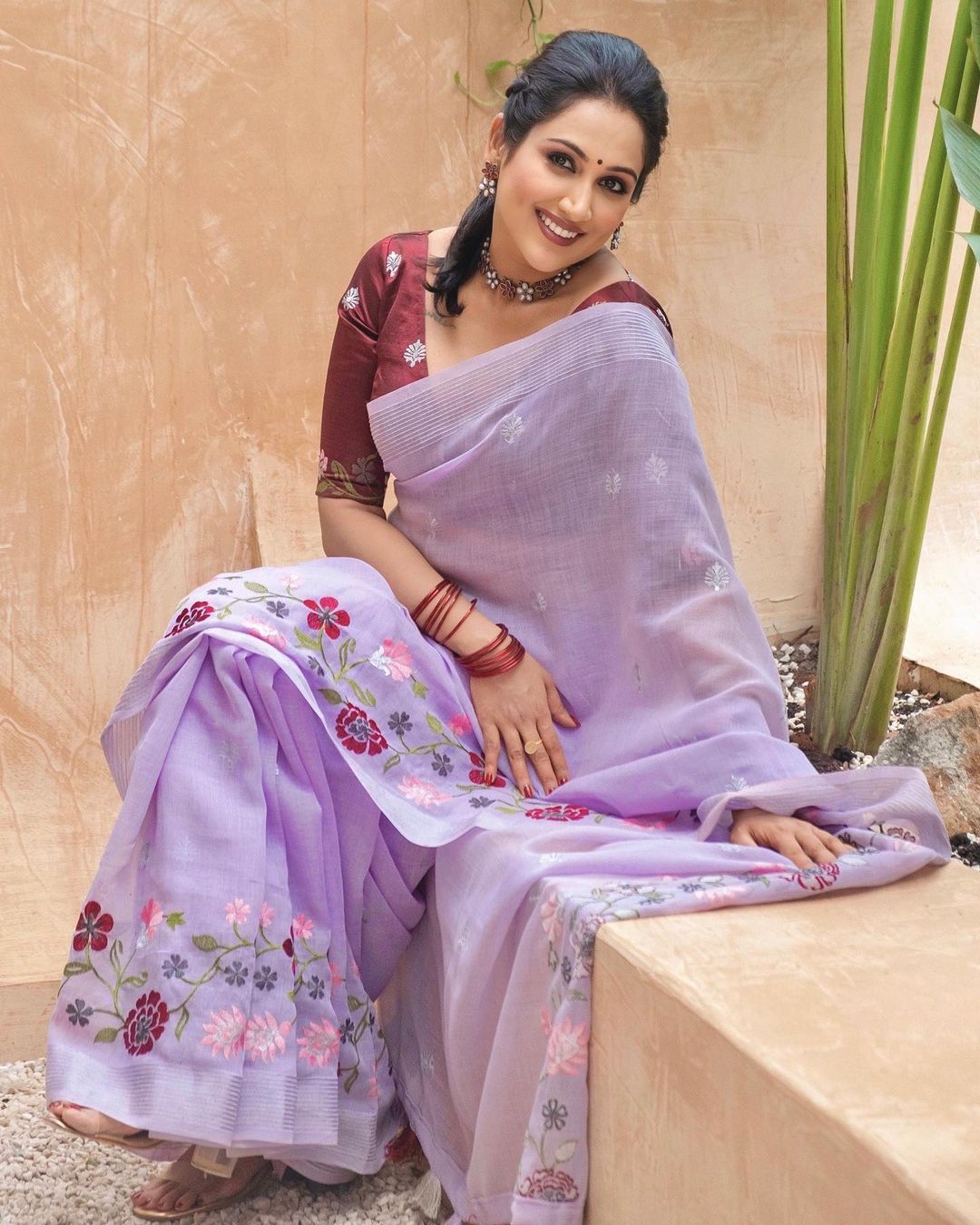 Linen Pattu Saree