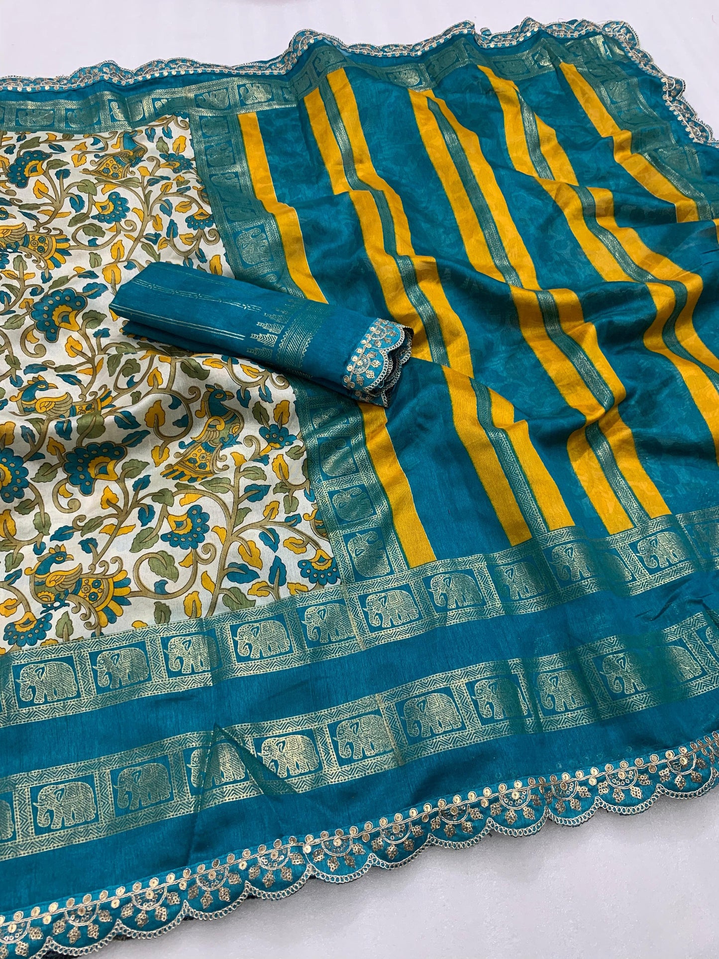 Kalamkari silk Lace