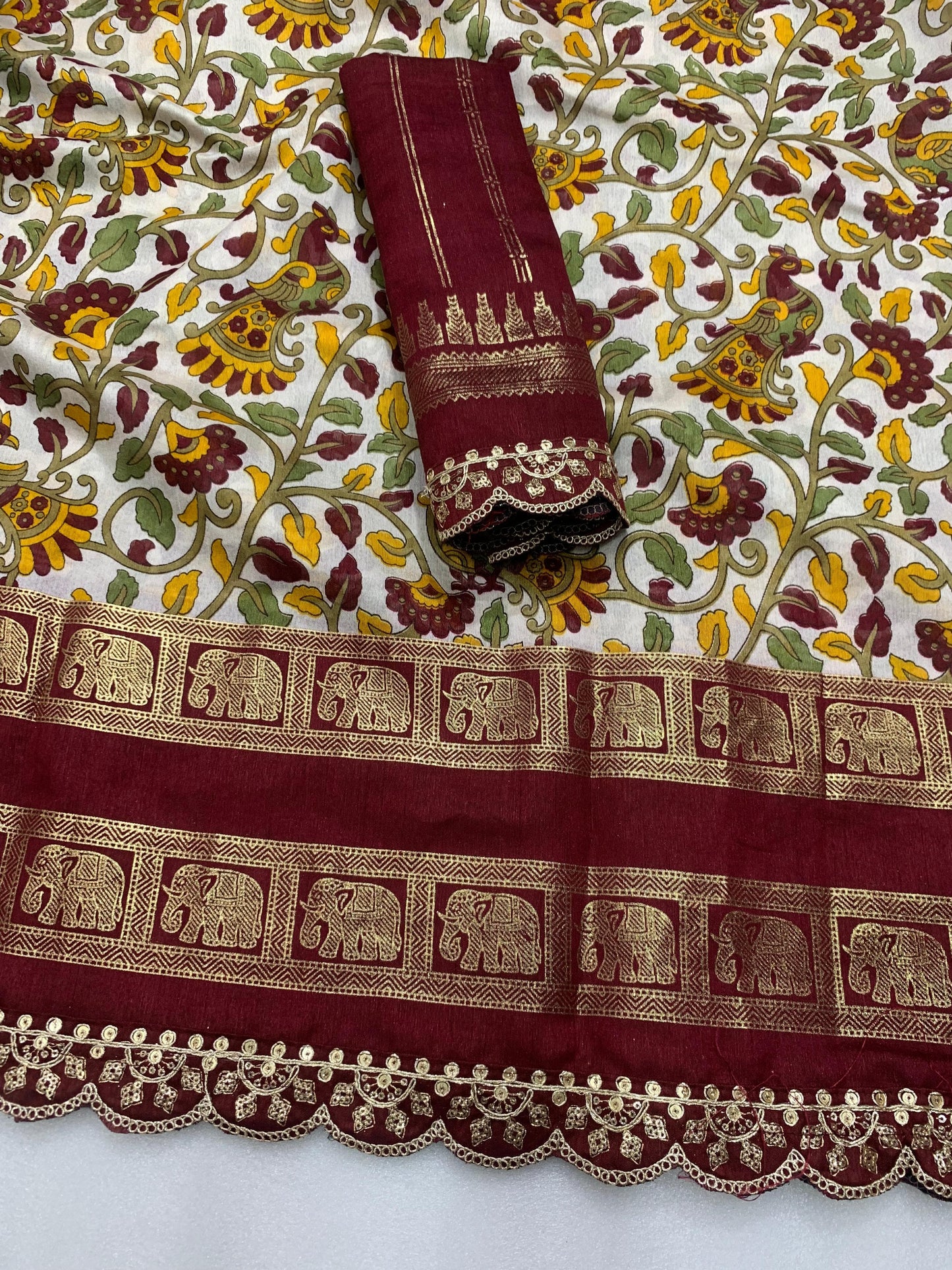 Kalamkari silk Lace