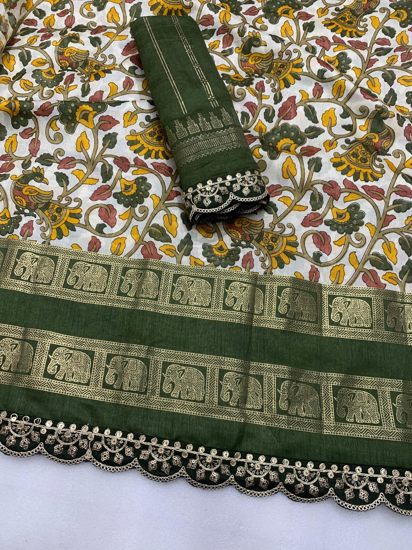 Kalamkari silk Lace