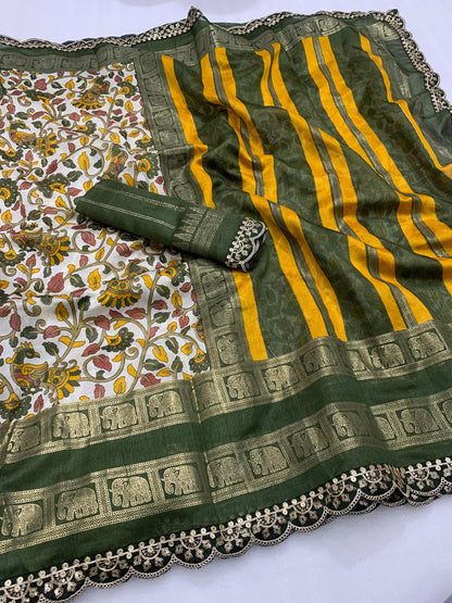 Kalamkari silk Lace