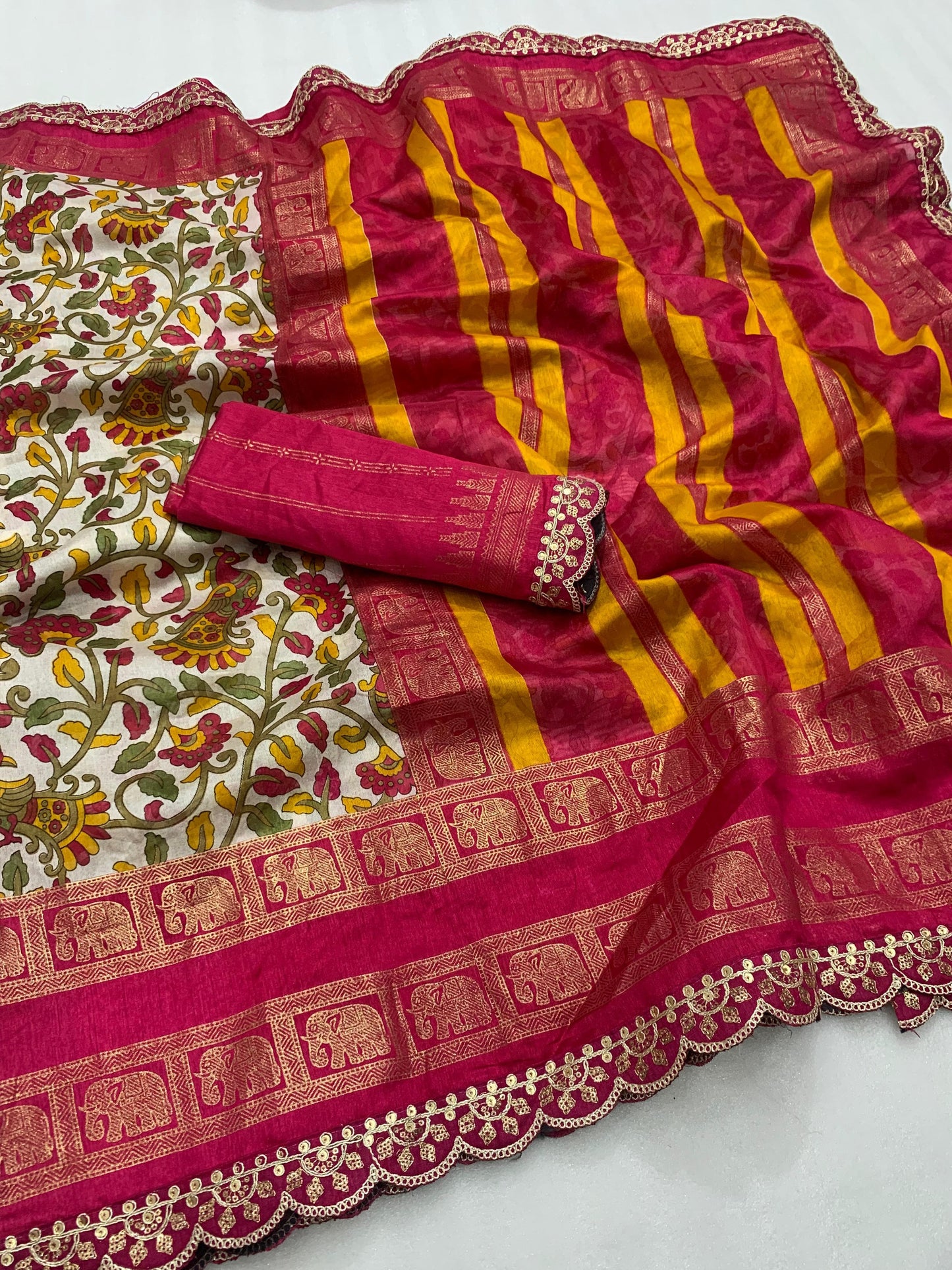 Kalamkari silk Lace