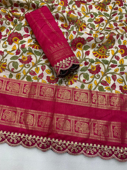 Kalamkari silk Lace