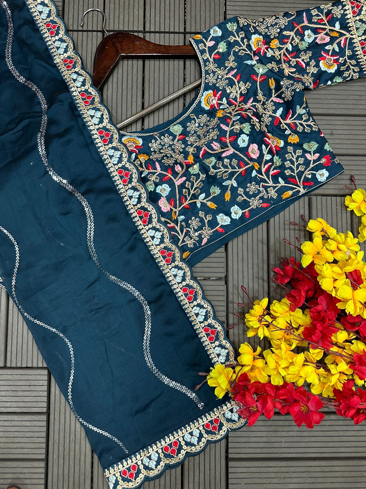 Blooming Rangoli Saree