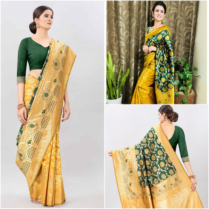 Elegant Soft Lichi Silk Saree with Rich Pallu and Jacquard Work