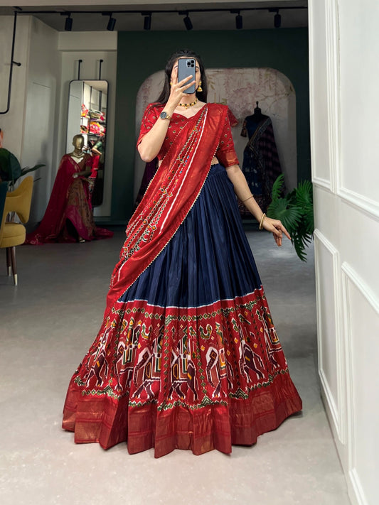 Sophisticated Dola Silk Lehenga Choli with Traditional Patola Prints