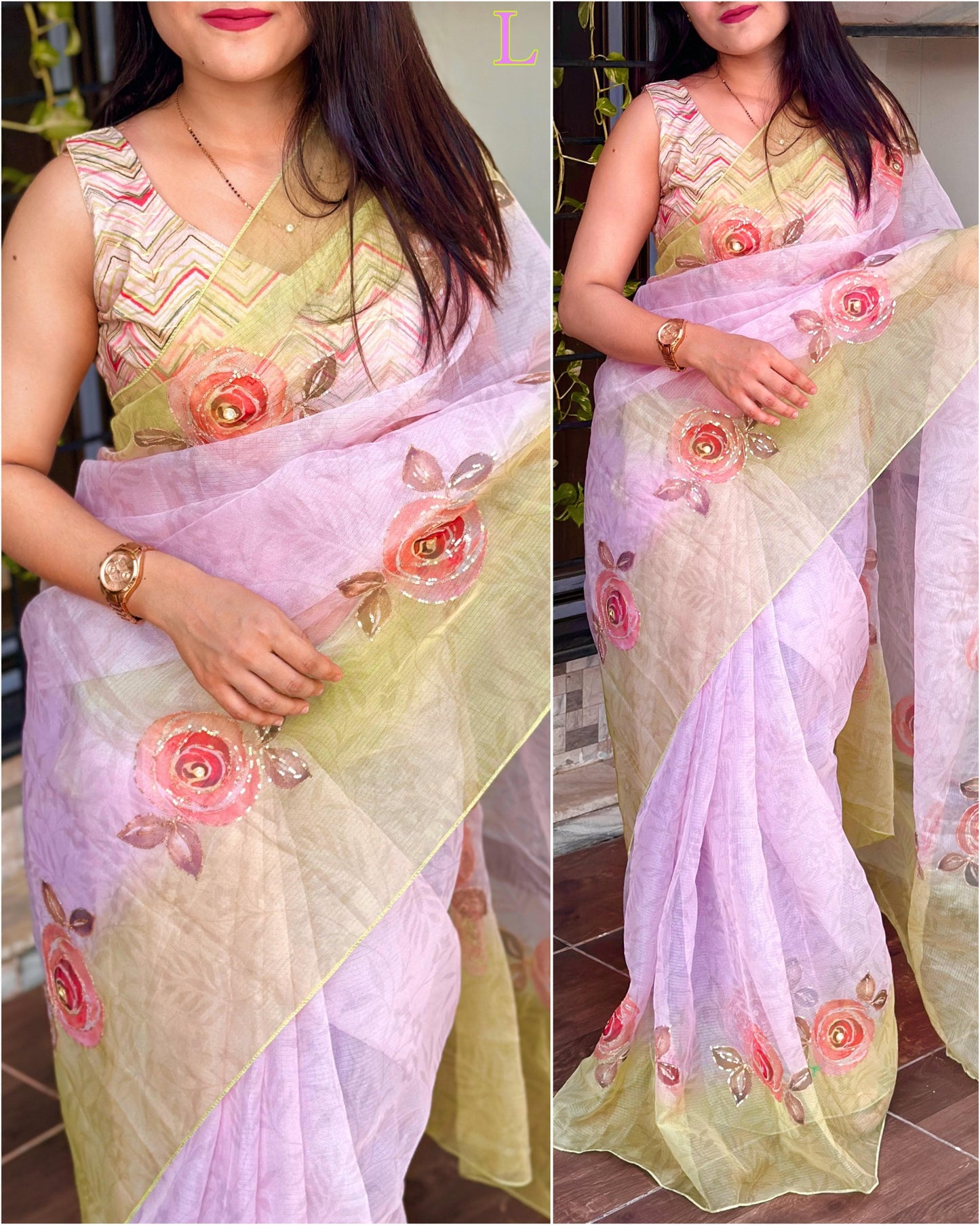 Dreamy Pastel Shades Lightweight Saree with Designer Blouse