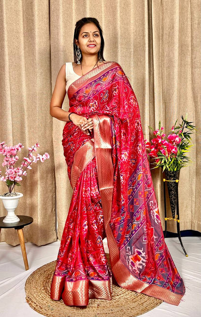 New Collection: Super Dola Silk Saree with Monopoly Acid Print and Jacquard Border